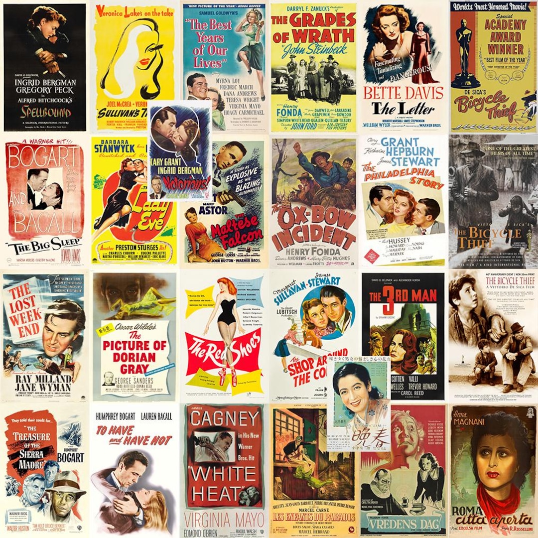 Vintage 1940s Classic Movie Posters Retro Art In Multiple Sizes 02