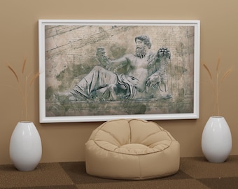 Roman Sculpture Print: Classical Statue Canvas Wall Art - Ready to Hang