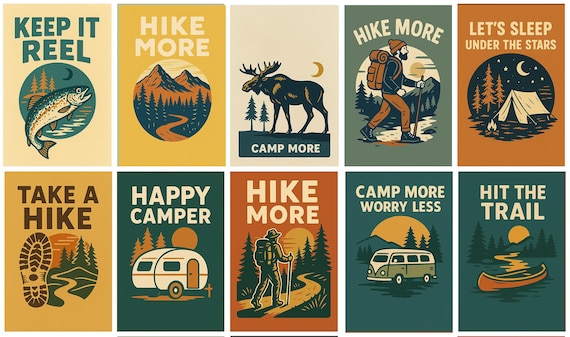 Camping Humor Posters | Funny Cabin Wall Art | Gifts for Campers | Framed, Unframed or Canvas