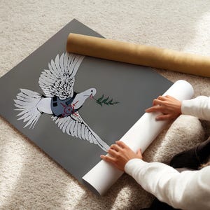 大幅値下げ・Banksy バンクシー Armoured Dove 鳩 ポスター Banksy -Armored Peace Dove Poster - The WALL Graffiti Shop