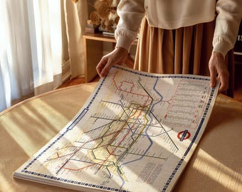 Retro London Subway Map Poster Druck in vielen Größen erhältlich - GERAHMT oder UNGERAHMT verfügbar