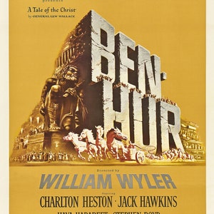 Ben-Hur 1959 Retro Movie Poster Available in Many Sizes, FRAMED or UNFRAMED Available