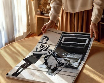 Banksy 'ATM Attacking Girl' Art Print: Canvas or Framed