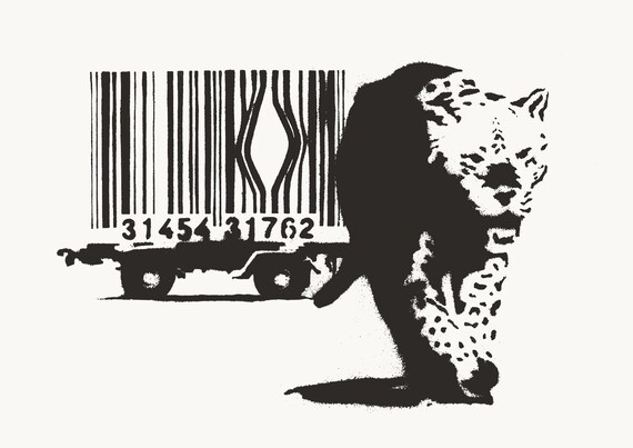 Banksy Leopard Barcode Art Poster Print Available in Many Sizes 