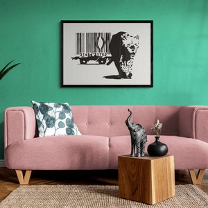 Banksy Leopard Barcode Art Poster Print Available in Many Sizes, FRAMED or UNFRAMED Available image 2