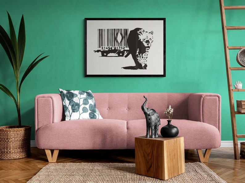 Banksy Leopard Barcode Art Poster Print Available in Many Sizes, FRAMED or UNFRAMED Available image 2