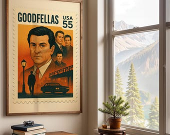 Goodfellas Retro Movie Stamp Art Print | Vintage Style Poster | Canvas & Framed Options