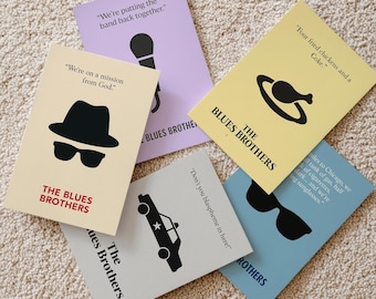 Blues Brothers Minimalist Movie | Movie Quotes Framed, Unframed Prints / Canvas | Single or Set