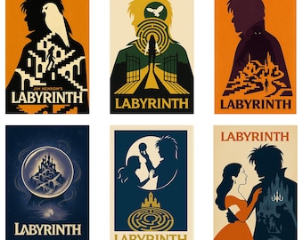 Minimal Labyrinth Poster | Stylish Fantasy Film, Movie Art Print, Multiple Sizes