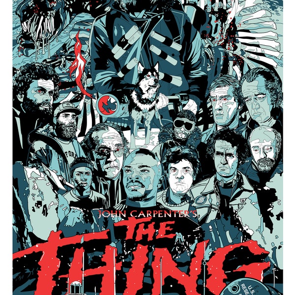 The Thing 1982, John Carpenter Retro Vintage Movie Poster Print Available in Many Sizes, FRAMED or UNFRAMED Available
