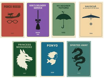 Miyazaki Film Poster – Minimalist Ghibli Movie Art Print