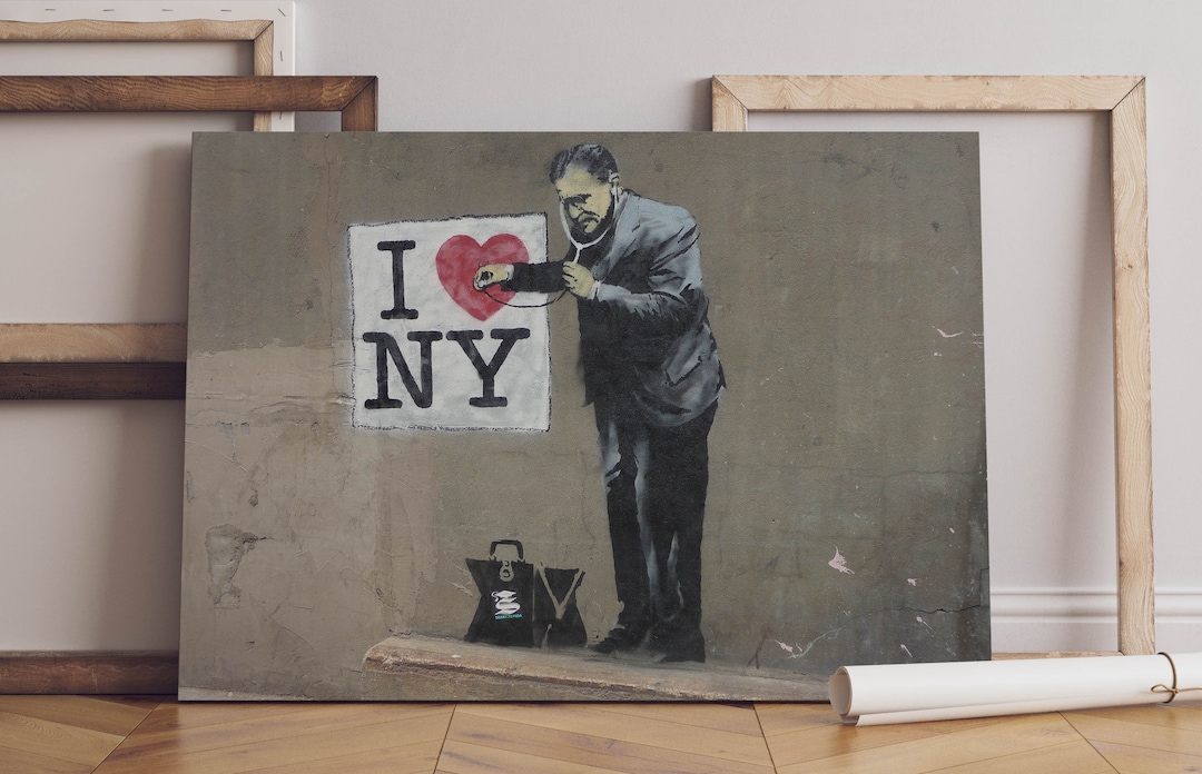 Banksy Canvas Wall Art Banksy I Love New York Canvas Decor Banksy