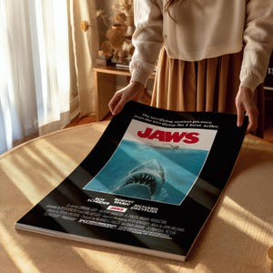 Jaws 1975 Movie Poster | Canvas | Jaws Framed Print, Wall Art, Movie Poster, Movie Art in  in Various Sizes