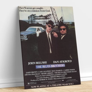 The Blues Brothers 1980 Retro Vintage Movie &quot; Canvas Art Decor &quot; Available in Many Sizes