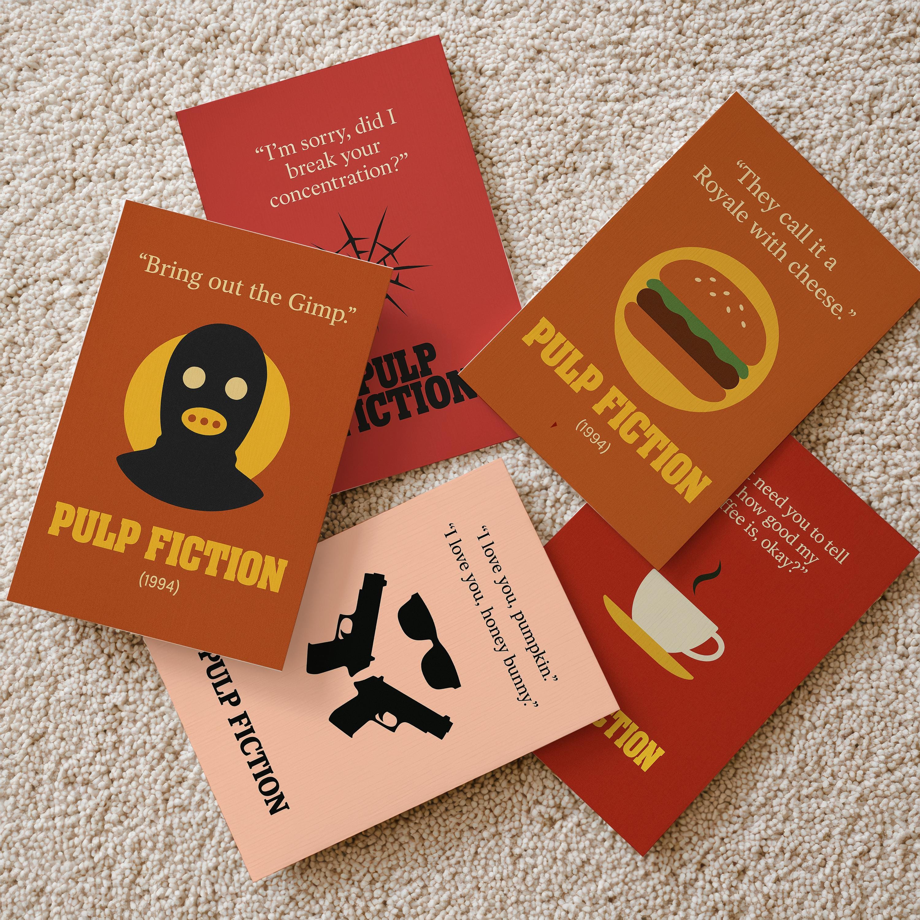 Pulp Fiction Minimalist Movie | Movie Quotes Framed, Unframed 