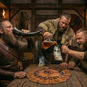 Handcrafted Viking Bone Rune Divination Kit with Leather Mat & Elder Futhark Stones immagine 2