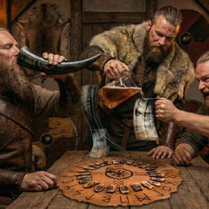 Handcrafted Viking Bone Rune Divination Kit with Leather Mat & Elder Futhark Stones immagine 7