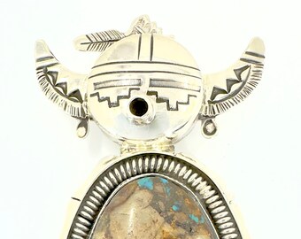Incredible Medicine Man Kachina Pendant by Bennie Ration