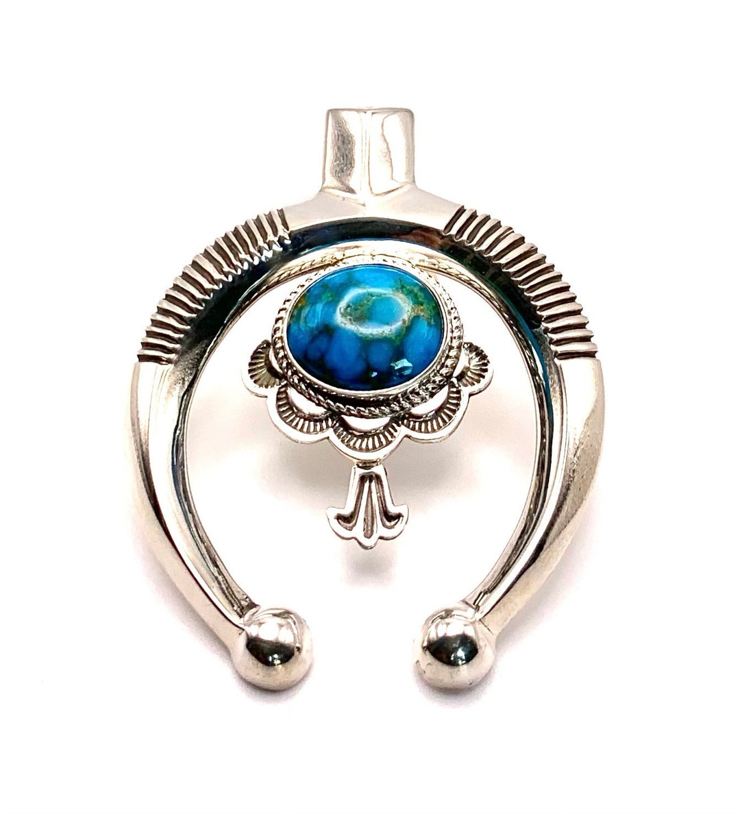 Native American Important Huge Sammy Whitegoat Kachina Turquoise Sterling Silver Ring Native American Important Huge Sammy Whitegoat Kachina Turquoise Sterling Silver Ring