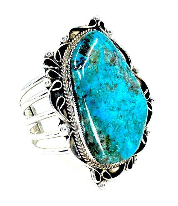 Massive Ray Nez Native American Navajo Turquoise Sterling Silver Bracelet Massive Ray Nez Native American Navajo Turquoise Sterling Silver Bracelet