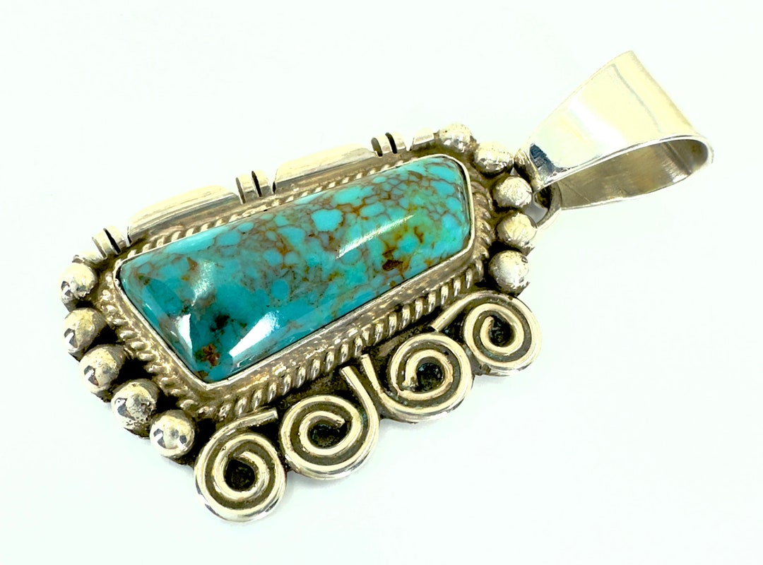 •TURQUOISE - 2• Navajo silver pendant