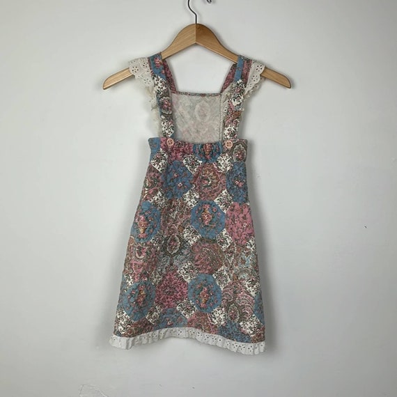 Vintage Saks Fifth Ave Patchwork Quilted Overalls - image 2