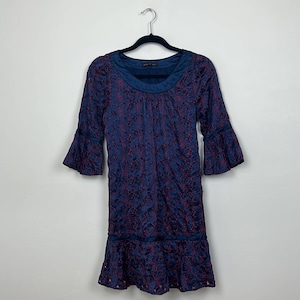 Betsey Johnson Blue Floral Mini Dress VTG