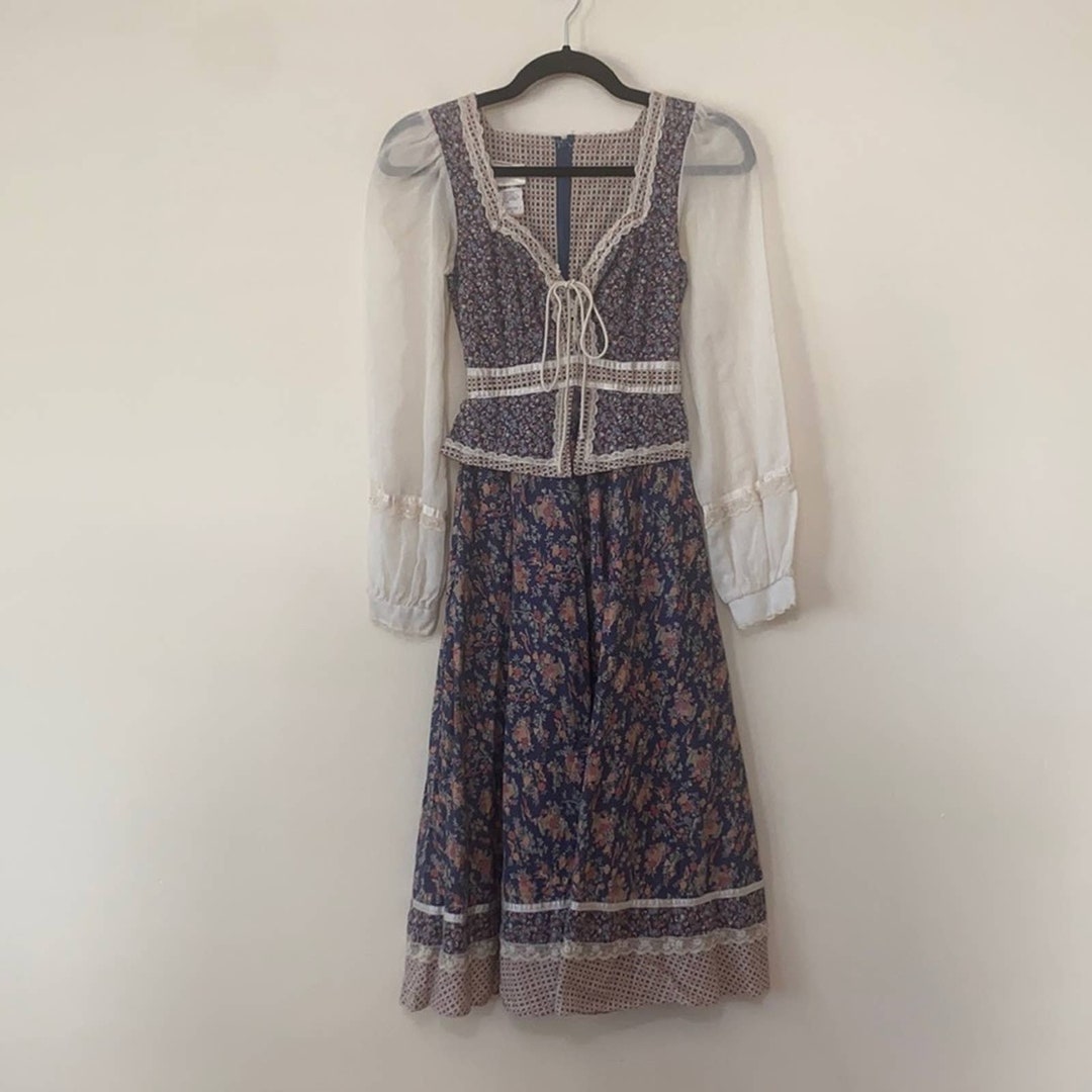 Gunne Sax VTG 1970s RARE Print Birds & Bees Dress - Etsy