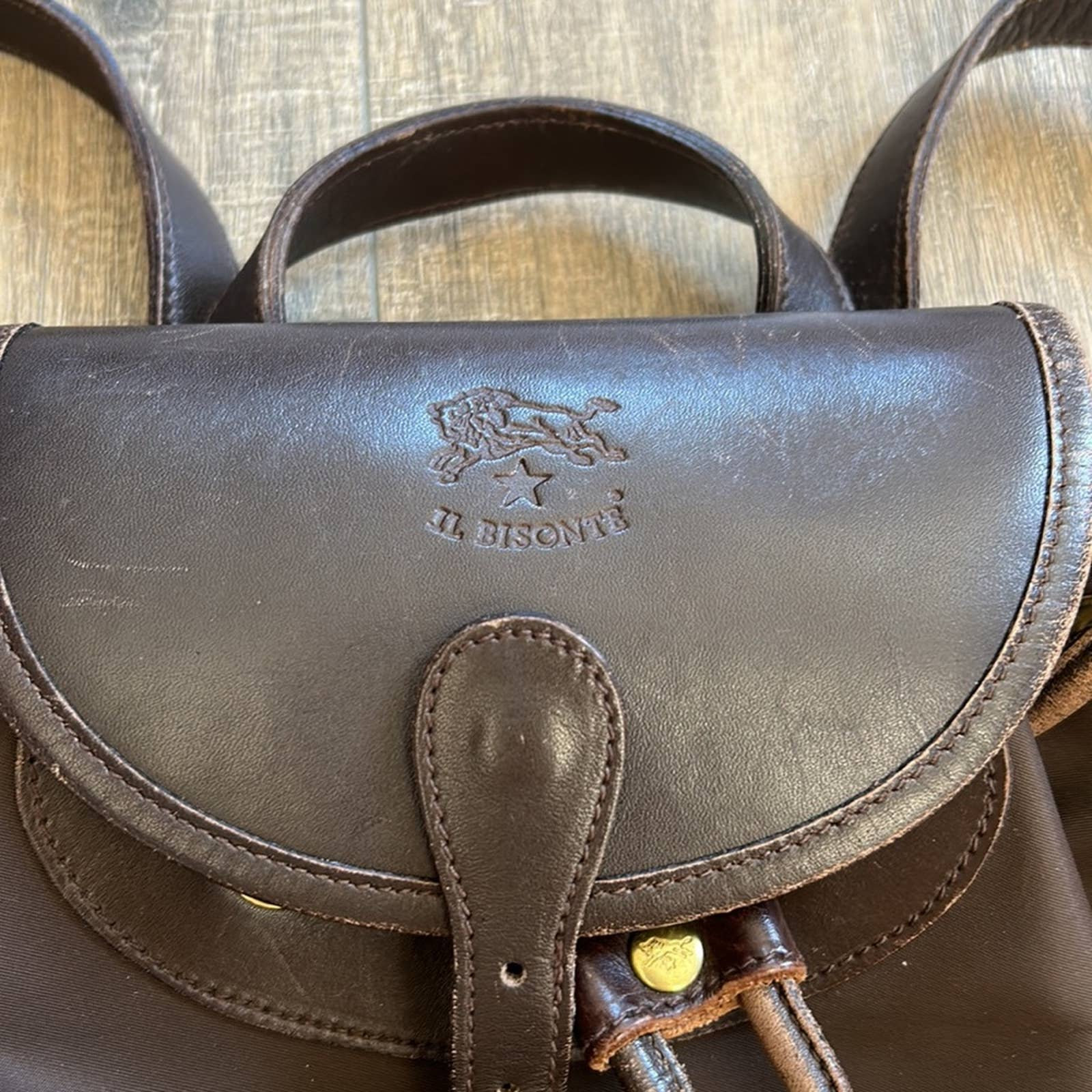 Vintage Il Bisonte Brown Nylon & Leather Backpack - Etsy