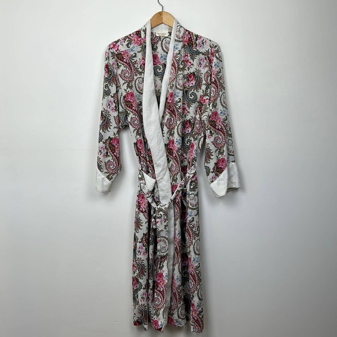Vintage Victorias Secret Gold Label White Floral Robe - Etsy