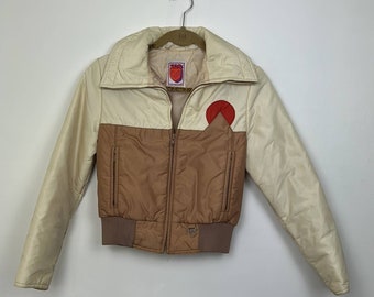 Vintage Skyr Puffy 70s Retro Sunset Zip Jacket