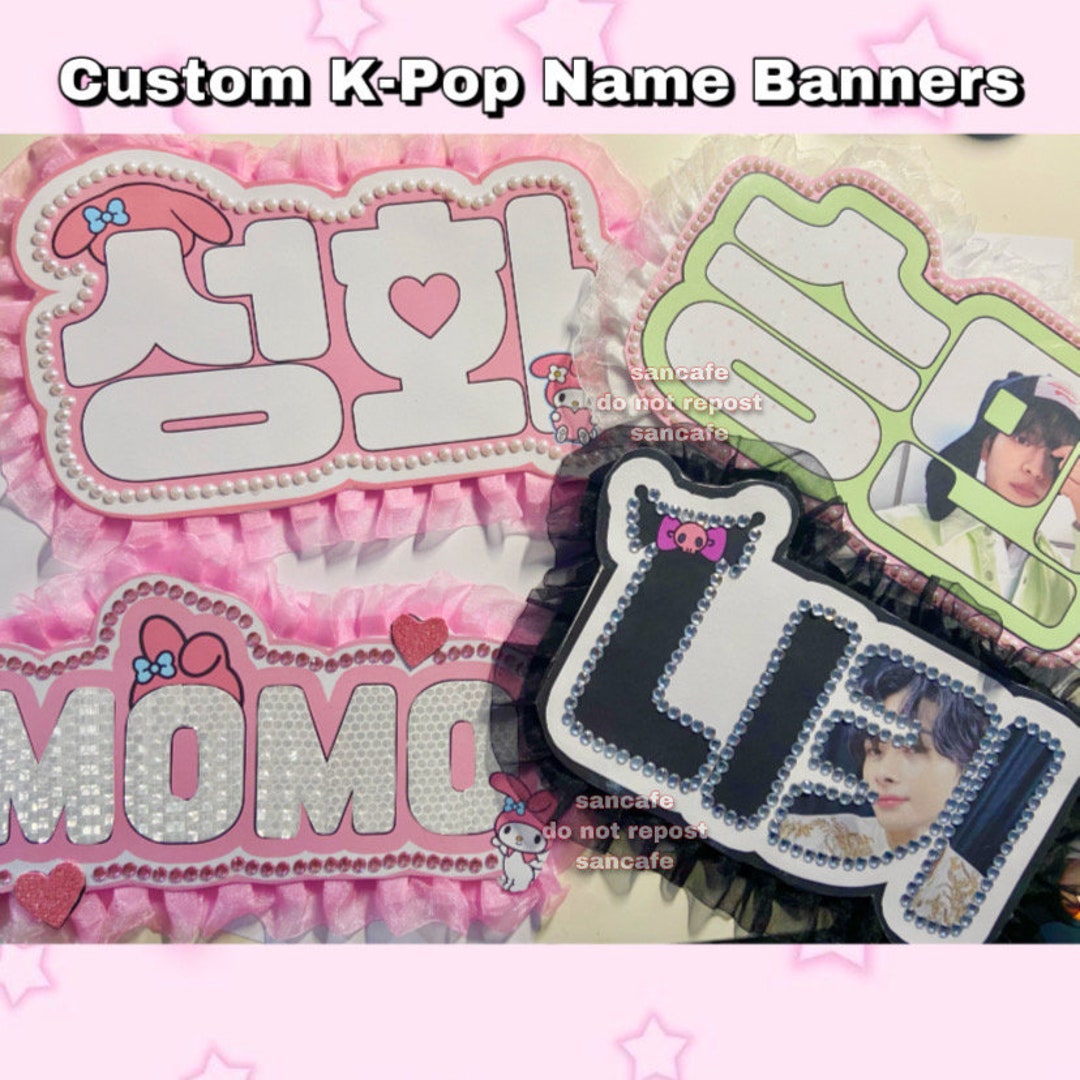 Custom K pop Name Signs banners Glitter reflective Etsy Hong Kong custom-k-pop-name-signs-banners-glitter-reflective-etsy-hong-kong