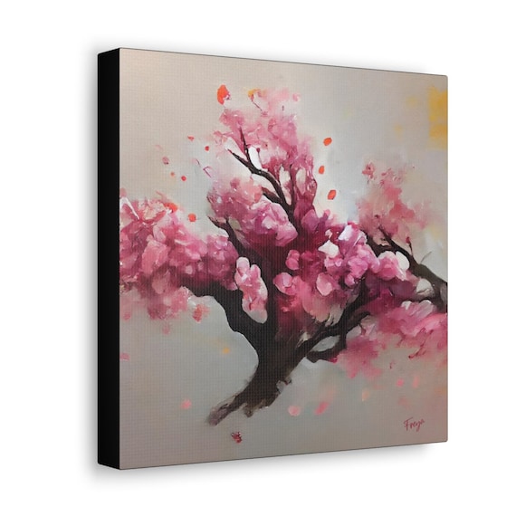 Cherry Blossom Tree Canvas Wall Art Floral Painting Canvas - Etsy