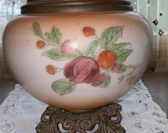 Antique Gone With the Wind Hurricane Lamp Base 1890-1910 Jar Candle Holder