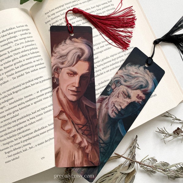 BG3 Astarion bookmark, double sided matte handmade book mark