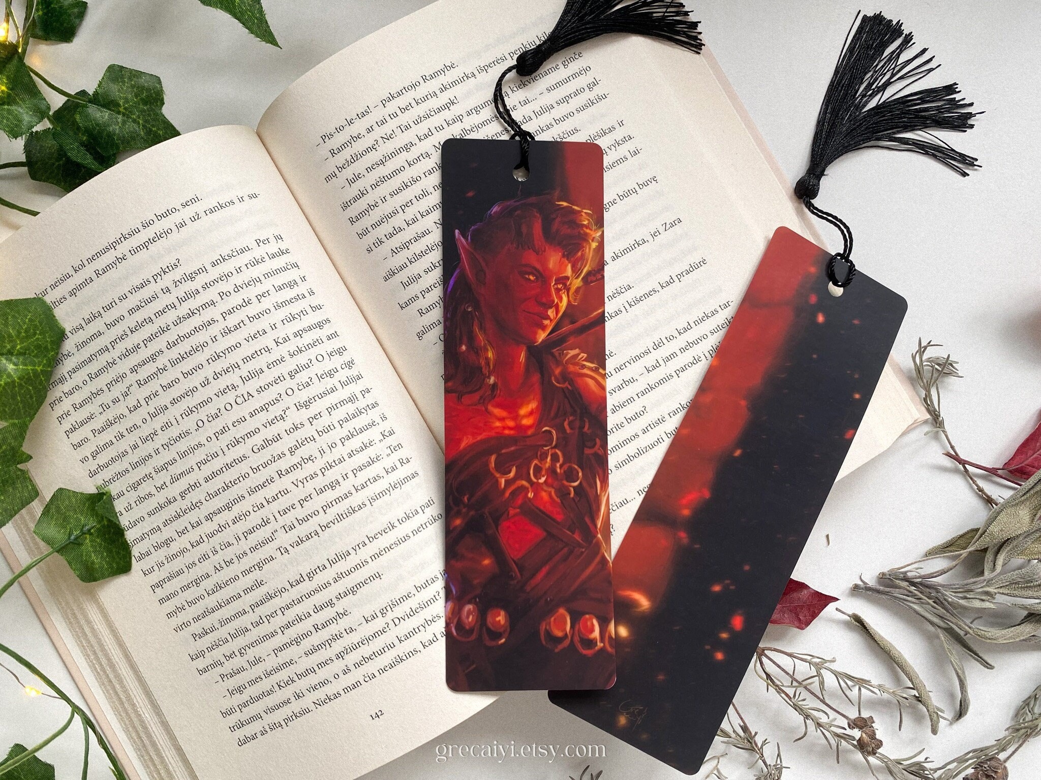 BG3 Karlach bookmark, double sided matte handmade book mark