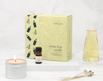 waste-less candle making kit - create 5 sustainable delicately-scented candles from upcycled cooking oil