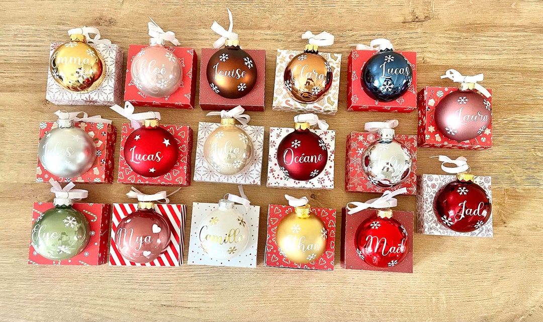Boule de Noël ronde, boule de noël personnalisé, boule pour sapin de