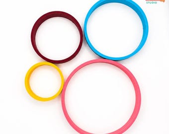 Circle Cookie Cutter Set: 3D Printed PLA, Baking & Clay