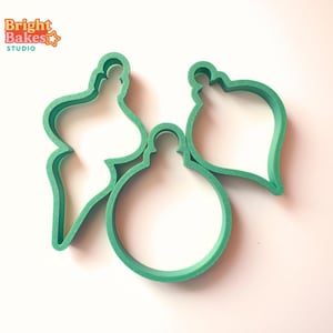 Conjunto de Cortadores de Biscoito em Formato de Enfeite – 3 Peças – Formas de Enfeites de Natal – Utensílios para Confeitaria, Pasta Americana e Argila