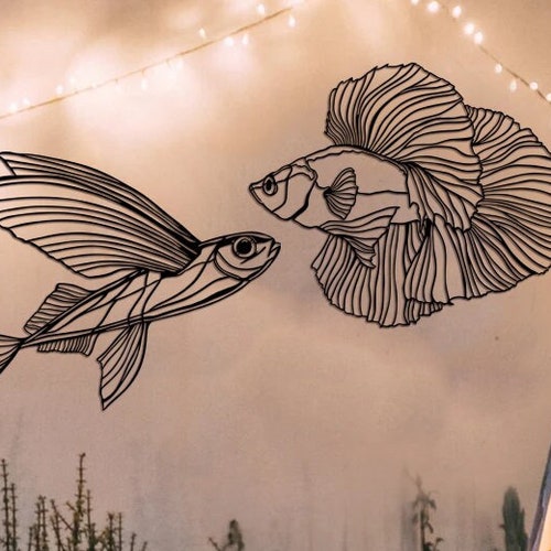 Kitchen Metal Wall Decor, shops Kitchen Sign, Large Size Wall Decor Set, Fish Metal Wall Art, Bathroom Wall Decor