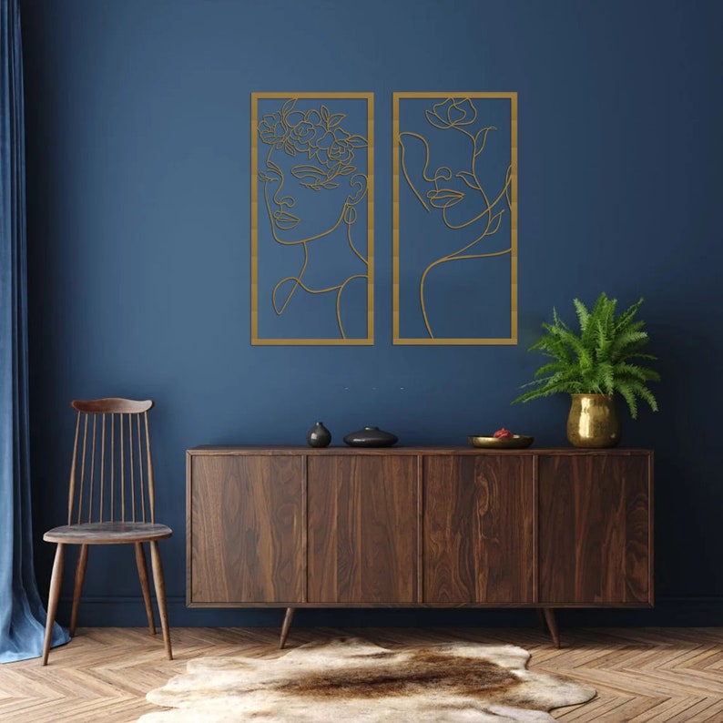 Female Wall Art Set Home Minimal Wall Art Above Bed Decor Etsy