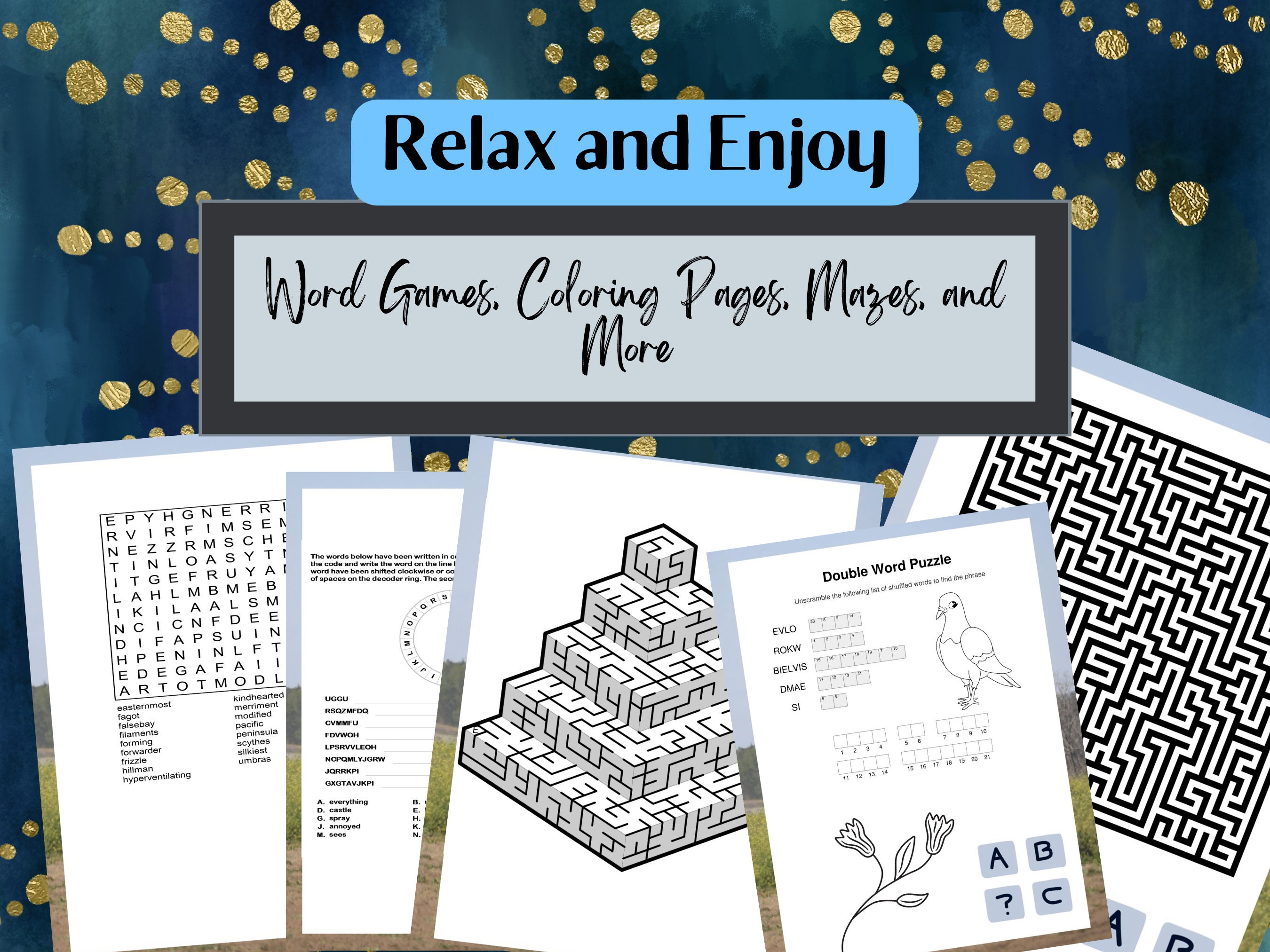 Word Star: maze, coloring, and more