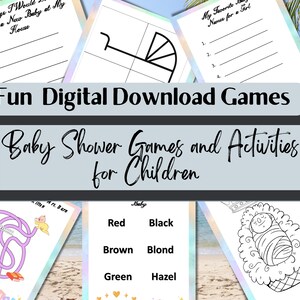 Baby Shower Games and Activities for Children with Coloring image 1