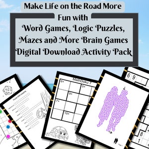 Word Games, Logic Puzzles, Mazes and More Brain Games Digital Download Activity Pack