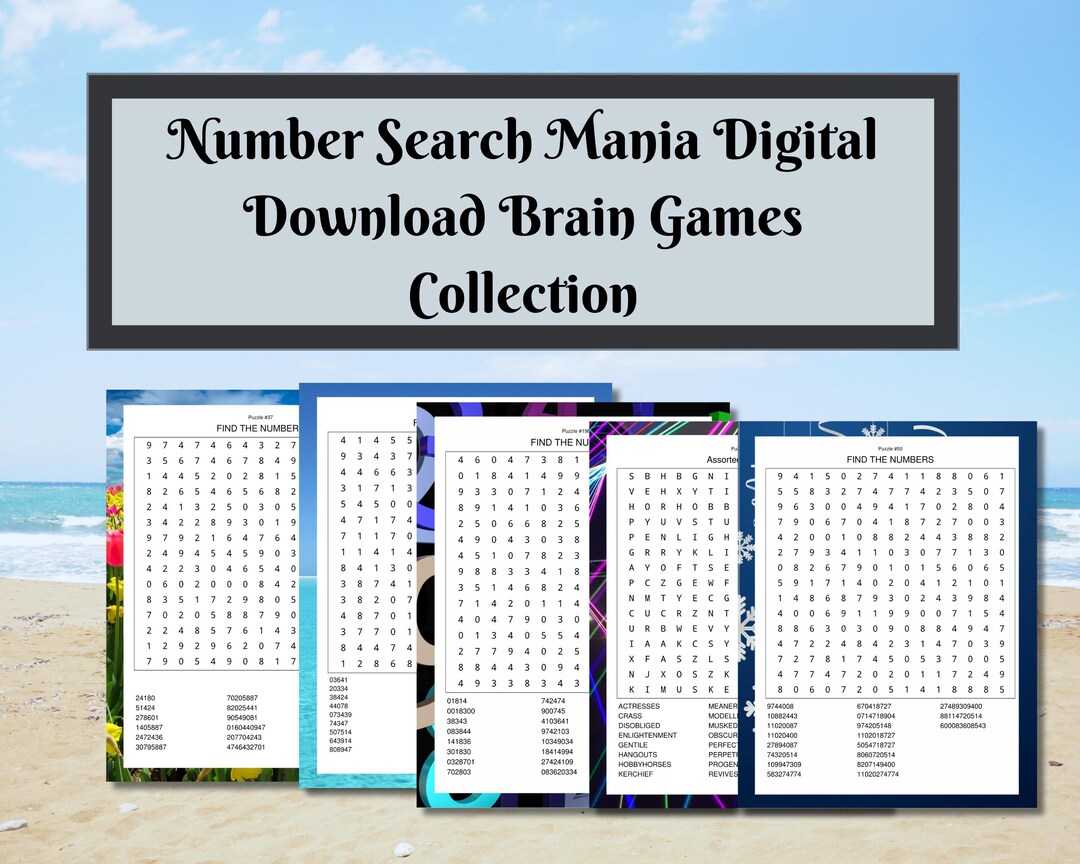 Number Search Mania Digital Download Brain Games Collection, Brain ...