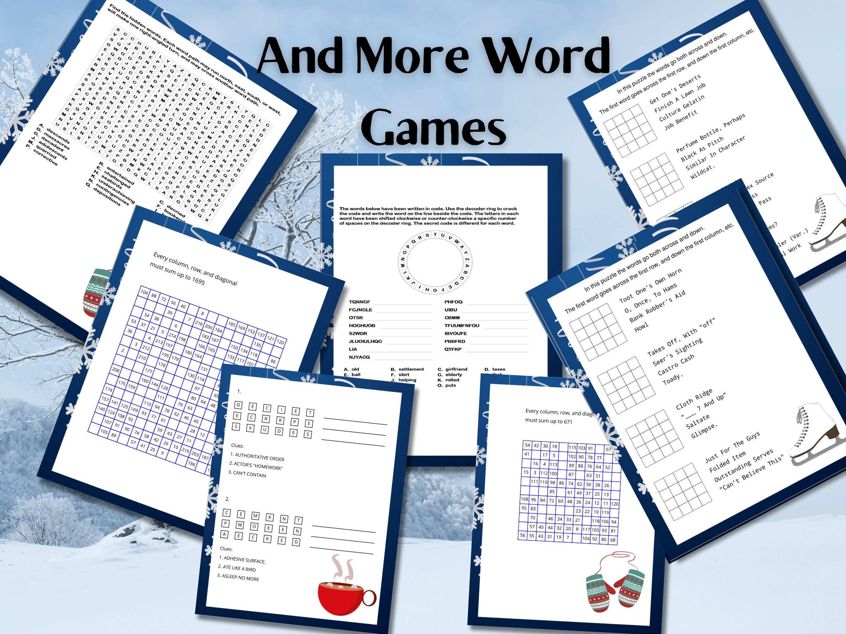 Word Search Decoder Coloring Pages, Mazes, and Word Games on the Go Digital Download ...
