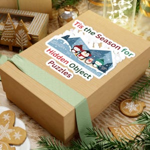 Kerststickers kerstversiering, seizoensdecor, puzzels verborgen voorwerpen, kerstcadeaus, leuke winteraccessoires