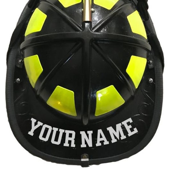 Firefighter Helmet Firefighter Helmet Decal Varsity Font Vinyl Reflective Helmet Name Decal