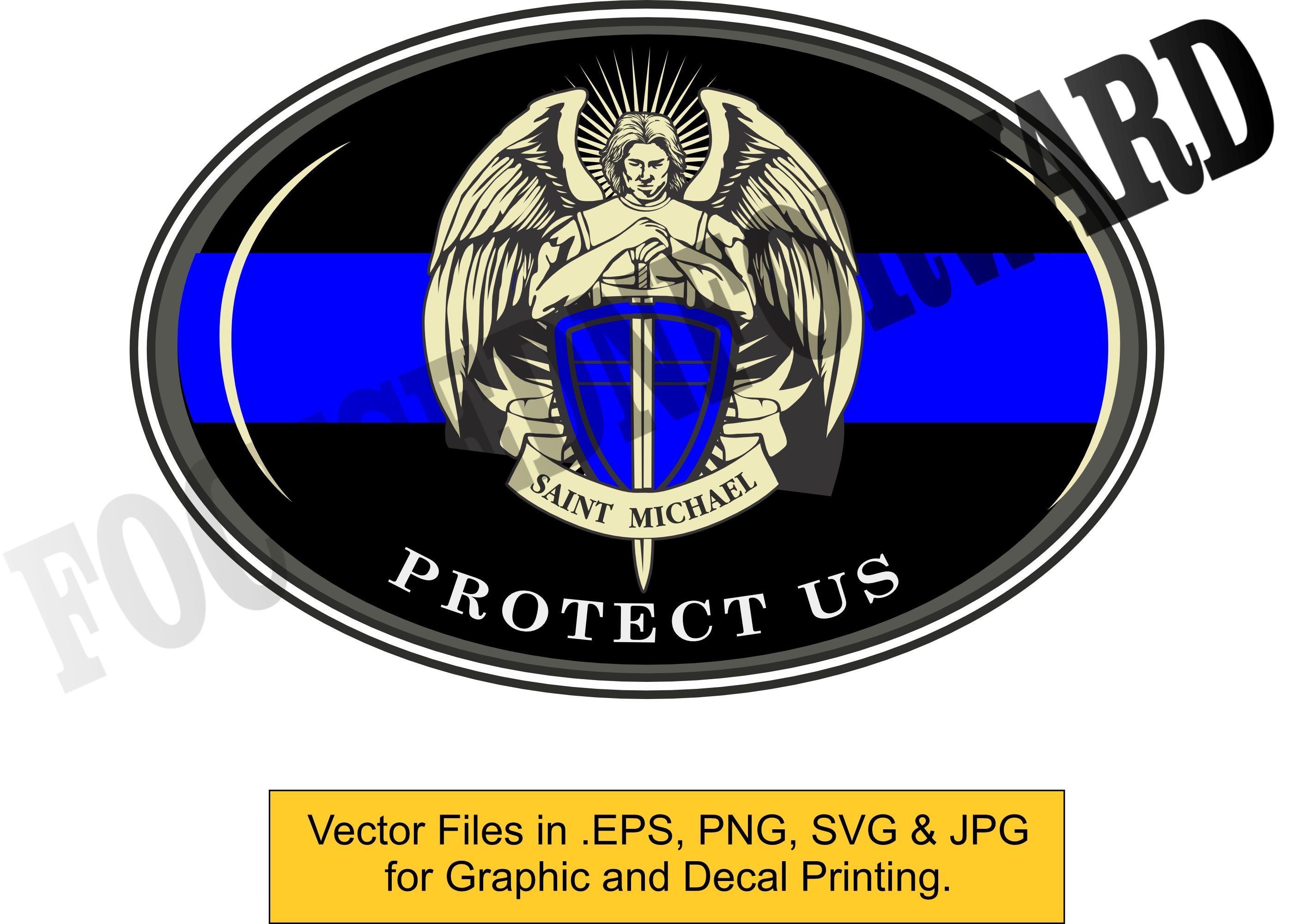 Thin Blue Line Saint Michael Angel Vector Files - Etsy